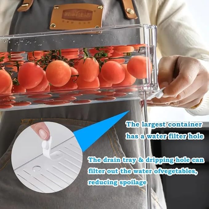 INNOVATIVE LIFE 14 Pack Refrigerator Organizers and Storage, Stackable Fridge Organizer Bins with Lids, BPA-Free Produce Fruit Storage Containers for Storage Clear for Food, Vegetable Storage