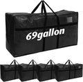 Windyun 6 Pack 69 Gallon Extra Large Moving Bags XXL Heavy Duty Storage Bag with Strong Zipper Handle Jumbo Big Tote Box Foldable for College Dorm Travel Clothes Duffle Blanket Pillow(Black)