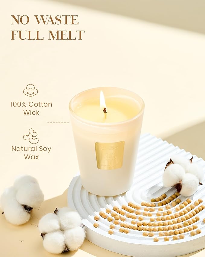M&SENSE Puffy Cloud Dream Soy Candle, 14.1oz 60H Long Lasting, Aromatherapy Candle for Nursery Calm Winter Home Decor Housewarming Gifts