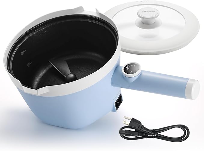 OFFNOVA Self-Stirring Wax Melter - Melt 6LB in 6 Min (3X Faster, Save 20 Min), 1000W Power, 3L/0.8Gal Large Capacity, Digital Temp Display, Heat-Resistant Handle, Candle Making Kit for Beginners & DIY