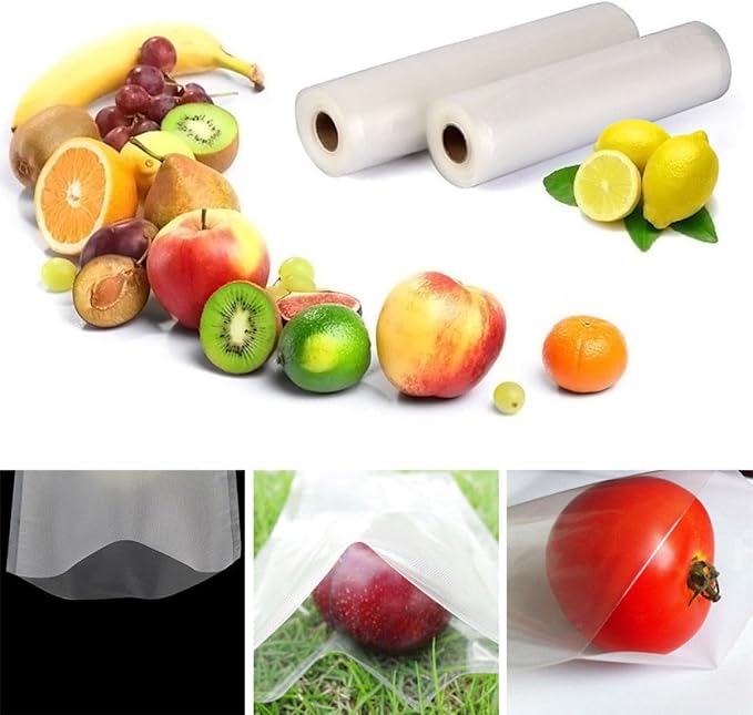 PRETYZOOM Maximize Freshness: 20x500cm Embossed Vacuum Sealer Bags Jumbo Vacuum Storage Bags Air Removal Channels for Long-lasting Storage