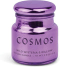 Paddywax Chroma Scented Candle with Lid in Reusable Metallic Etched Glass Jar, Clean- Burn Soy Candle with Approx. 14 Hour Burn Time, Violet – Cosmos, Wild Wisteria & Willow, 2.5 oz