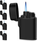 Navpeak Mini Torch Lighter Windproof Jet Flame Butane Refillable Pocket Lighter for Candles, Camping, Fireplaces, Gas Stove, BBQ & Survival Gear, Pack 5, Black Color (Butane not Included)