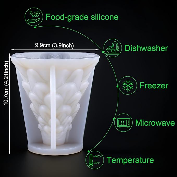 3D Christmas Tree Silicone Candle Soap Epoxy Resin Wax Mold Silicone Shapes Christmas Trees Mold for Candle Resin Soap Craft Cake Chocolate Making Kit Christmas Gift (Leaf Christmas Tree)