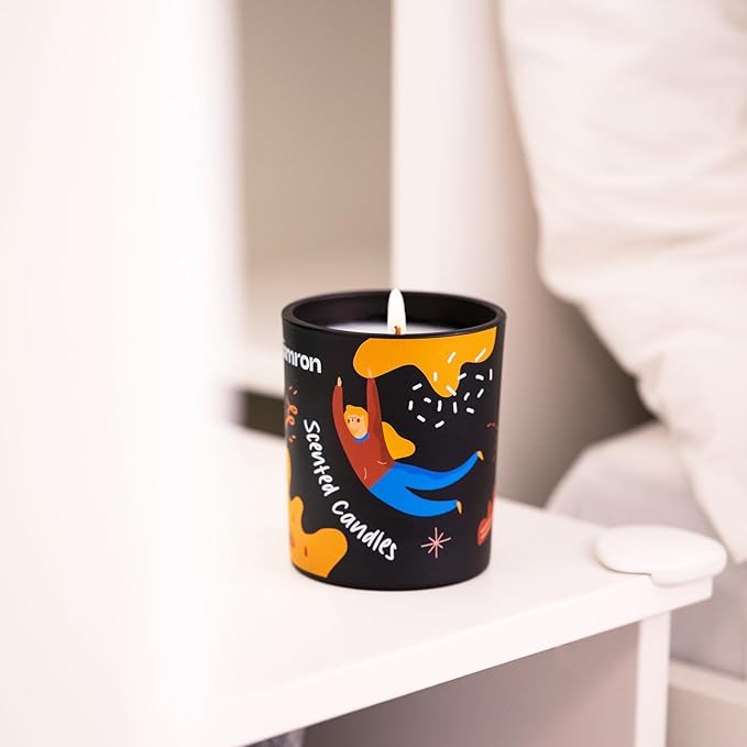 Lamron Tomato Leaf Scented Candle - Fresh Garden Vine Aroma for Kitchen, Odor Eliminator, 7.1oz Natural Coconut Soy Wax, Unique Cute Birthday Gifts for Her & Mom