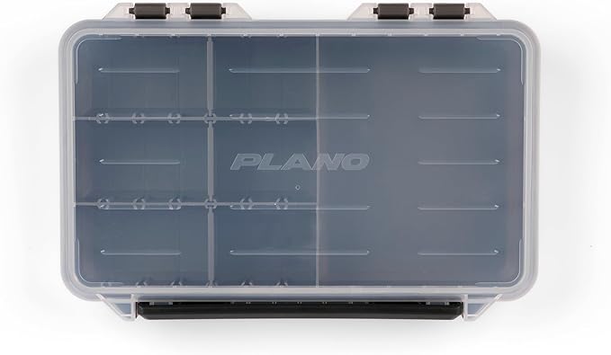 Plano StowAway 3600 50/50 Split Stow Tackle Box with Corrosion-Preventive Rustricor, Single Latch Design, Transparent DuraView Lid, Stackable Storage for Fishing Bait, Lures and Gear