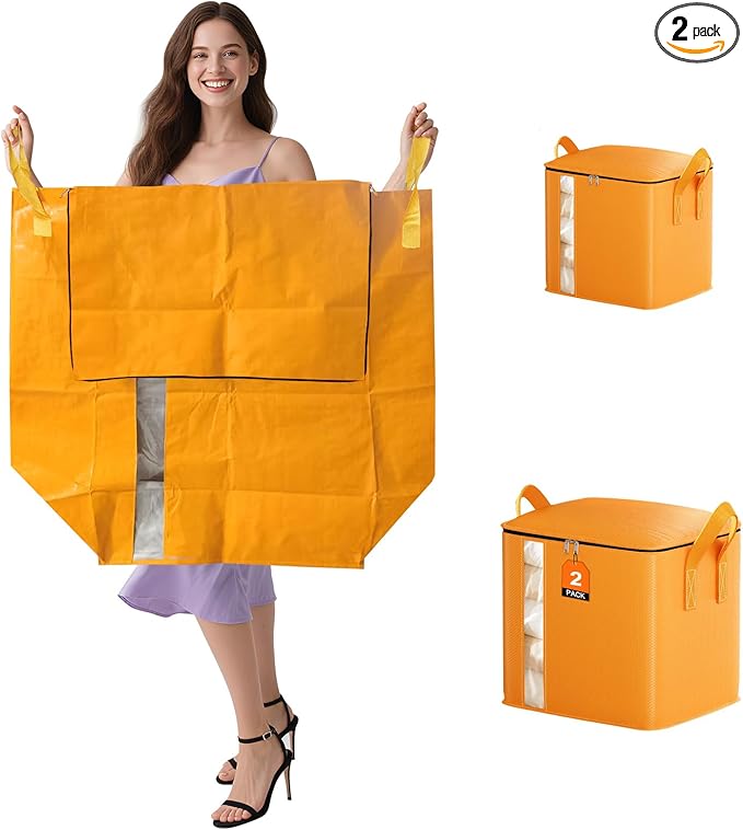 Extra Large Moving Bags 2-Pack (2 Sizes) - Extra Large Storage Bags for Packing, Organizing & Travel | Alternative to Moving Boxes, Heavy-Duty Large Storage Bag