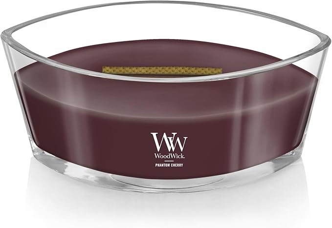 WoodWick Phantom Cherry Scented Ellipse Candle, Crackles as it Burns, Up to 50 hrs Burn time, Great for Gifting, 16oz