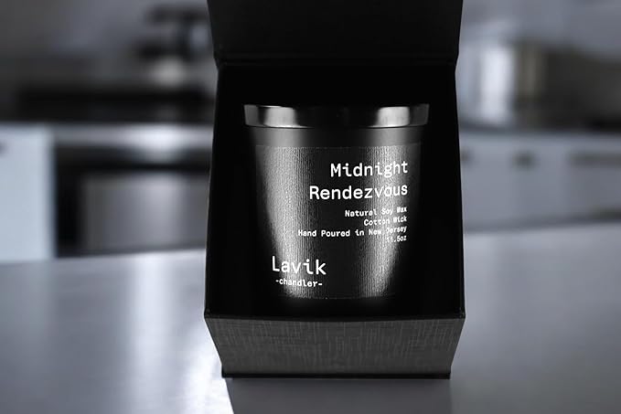 Lavik Luxury 11.50oz Candle with Rich Aroma Cypress & Tobacco Leaf Scent. Natural Soy Wax, Cotton Wick, Matte Black Jar. Gift or Elegant Decor for Home & Office