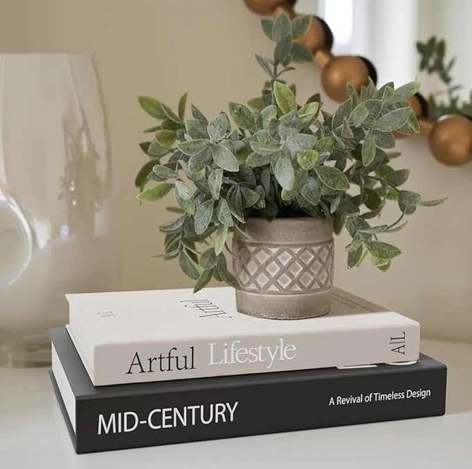 Decorative Books for Home Decor,2 Pcs Modern Minimalist Faux Book for Home Decoration,Coffee Table Decor,Living Room Aesthetic Accent (E5)