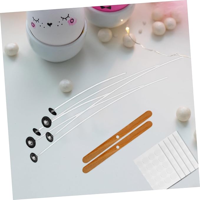 VILLCASE 1set Candle Making Kit Complete Candle Wicks Wick Holders and Stickers for Crafting and Birthday Parties for Creative