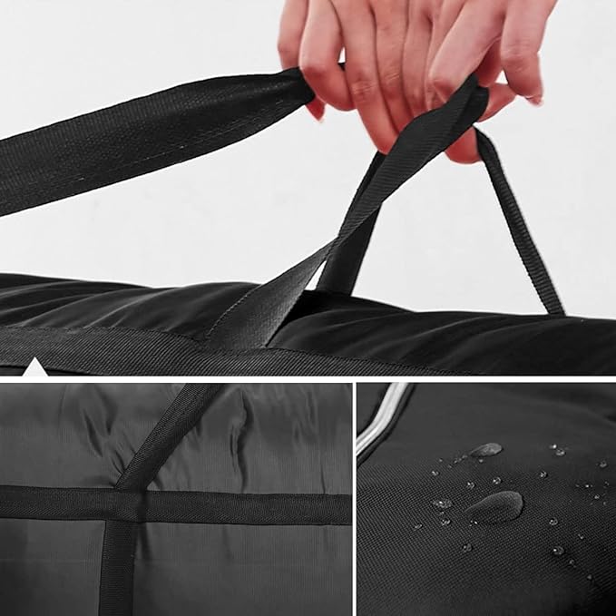 Multipurpose Extra Large Heavy Duty Storage Bags Duffle Bags for Space Saving Moving Storage (Black, 42Gal/160L)