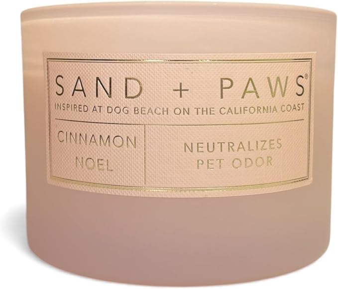 Sand + Paw Scented Candle - Cinnamon Noel – Additional Scents and Sizes – 100% Cotton Lead-Free Wick - Luxury Air Freshening Jar Candles - Perfect Home Decor – 12oz