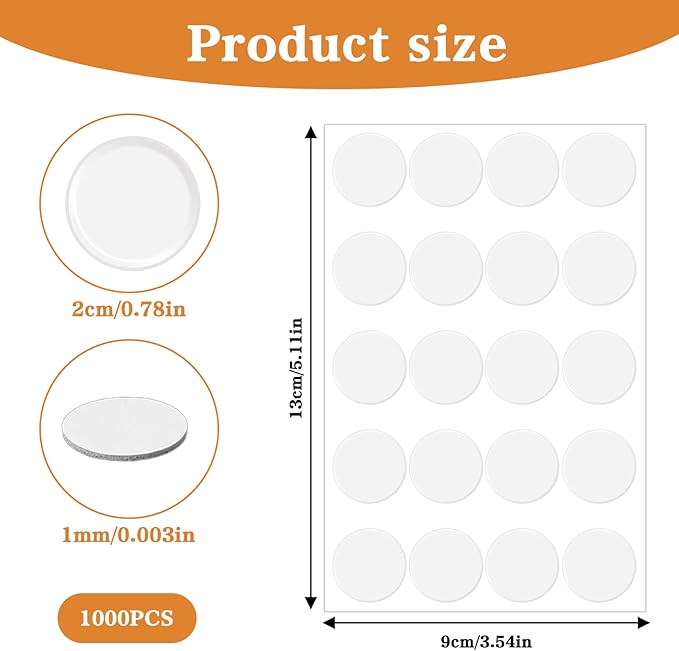 Xthrotsenk 1000 Pieces Candle Wick Stickers for Candle Making Tabs Double Sided Heat Resistance Stickers Candles Dots Wicks Tabs for Candles Making