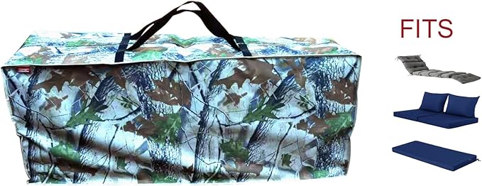 Outdoor Rectangular Cushion/Cover Storage Bag, Protective Zippered Storage Bags with Handles, 50''L x 13''W x 20''H