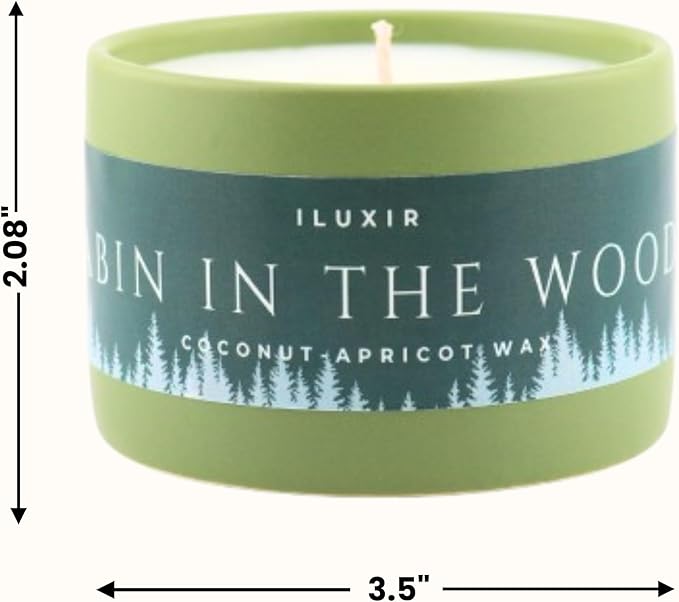 Cabin in The Woods Fall Scented Candles – Handcrafted Fraser Fir Candle with Coconut Wax, Amber and Cedar Scented – Wood, Phthalate-Free Autumn Candle for Home Decor (5 oz.)