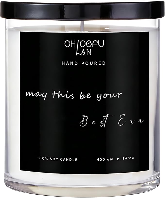 Chloefu LAN Inspirational Motivational Candles, May This Be Your Best Era, Gardenia Candle for Home Decor, Housewarming & Celebration Gifts, Self-Care & Milestone Gifts, Highly Scented
