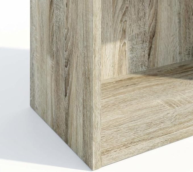 Furnifact Sonoma Oak Bookcase with Wood Construction, Sturdy Shelf Storage, Contemporary Design, Perfect for Office or Living Room Decor