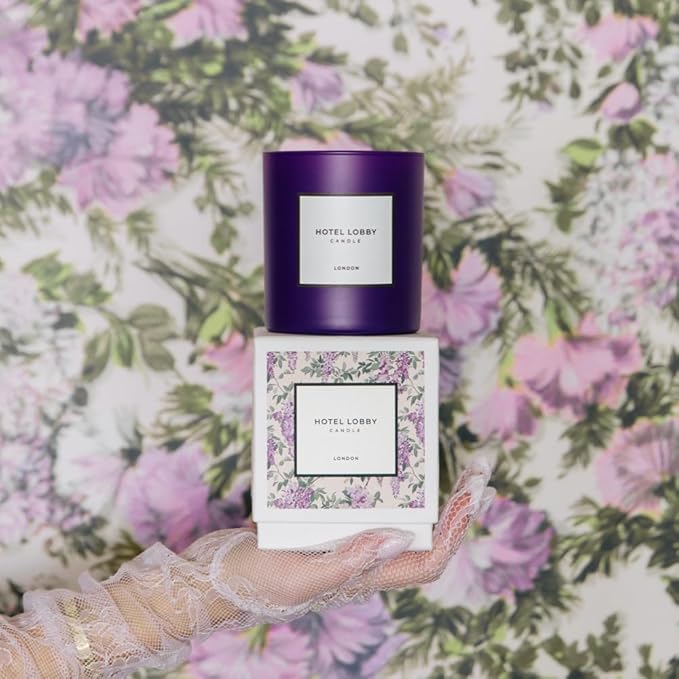 Hotel Lobby London Candle – Luxury Hand-Poured 9.75oz Soy Wax with Earl Grey Tea, Vanilla Milk, Lavender, and Honey – Infused with Essential Oils, 65-Hour Burn Time, Reusable Vessel, Clean Burn