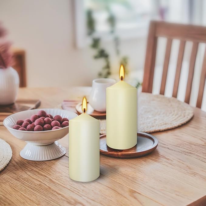 2"x4" High Ivory Pillar Candles, Set of 20 Unscented. Bulk Buy. Ideal for Halloween, Wedding, Emergency Lanterns, Household, Wedding and Home Décor Candlesticks