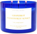 Grapefruit Passionfruit Sunset 3-Wick Soy Candle | Large Aromatherapy Scented Candle for Home 15.8oz | Fresh Tropical Citrus Stress Relief Candle | Clean Burn | Relaxation Gift for Women & Men