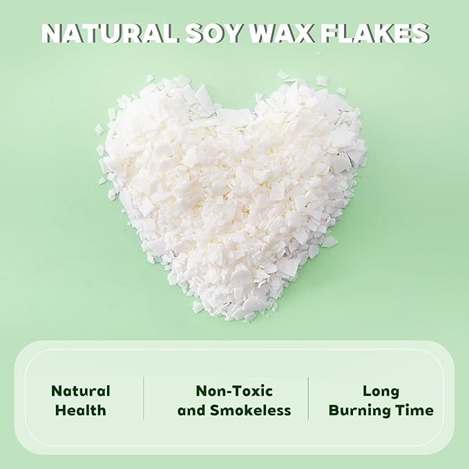 100% Natural Soy Wax Flakes for Candle Making, Eco-Friendly,Farm-Sourced, No Additives, Clean Burning, DIY Candle Supplies, Safe and Pure, 20 LBS