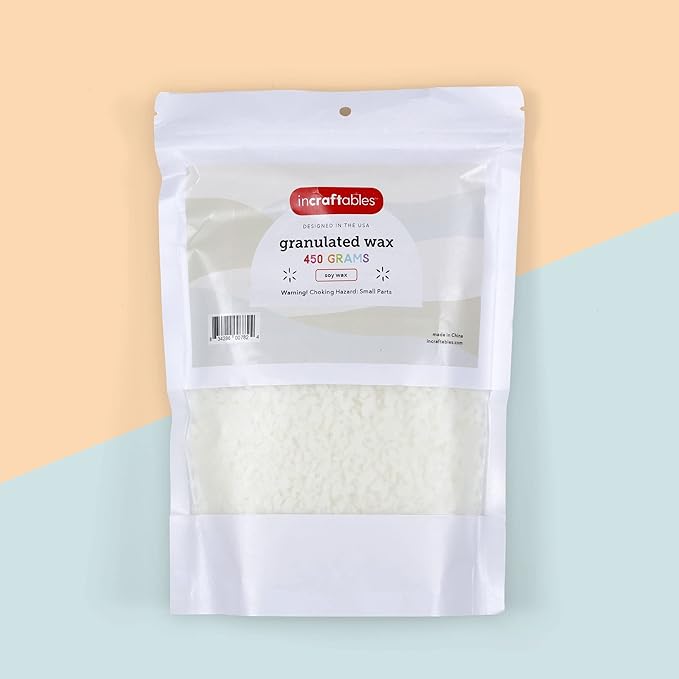 Incraftables Soy Wax for Candle Making – 1 lb Natural Candle Wax – DIY Candle Supplies for Kids & Adults – Wax Melts, Unscented Soy Candle Wax Flakes for Candle Kits & Crafts