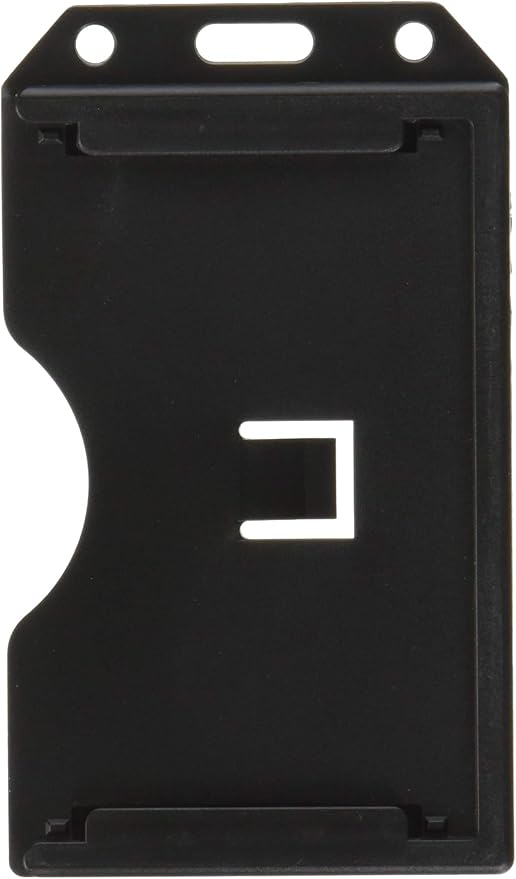 Heavy Duty 2-Sided Rigid Multi Card Holder - Hard Plastic Vertical ID Badge Holders for 2 Standard or Thick Prox Cards, Fuel Card, CAC, Work Badge by Specialist ID, Sold Individually (Black)