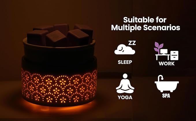 Ceramic Electric Wax Melt Warmer & Cube Oil Melter Cute Small Warmers Aromatherapy for Home Decorative Burner Melts Scented Candle Tart Scent Warm Fragrance