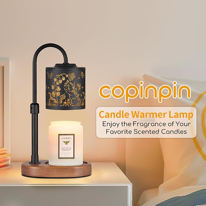 Dimmable Candle Warmer Lamp with Timer Adjustable Height for Scented Jar Candles Electric Candle Wax Melt Warmer for Home Decor Christmas Birthday Gifts for Women Mom(Butterfly+Cat)