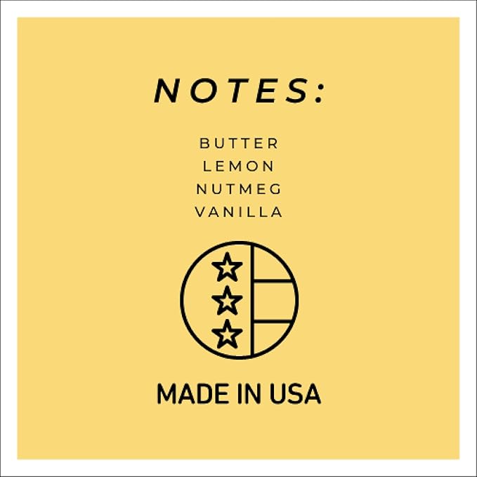 A Cheerful Giver - Lemon Butter Pound Cake Baby Scented Glass Jar Candle (6oz) with Lid & True to Life Fragrance Made in USA
