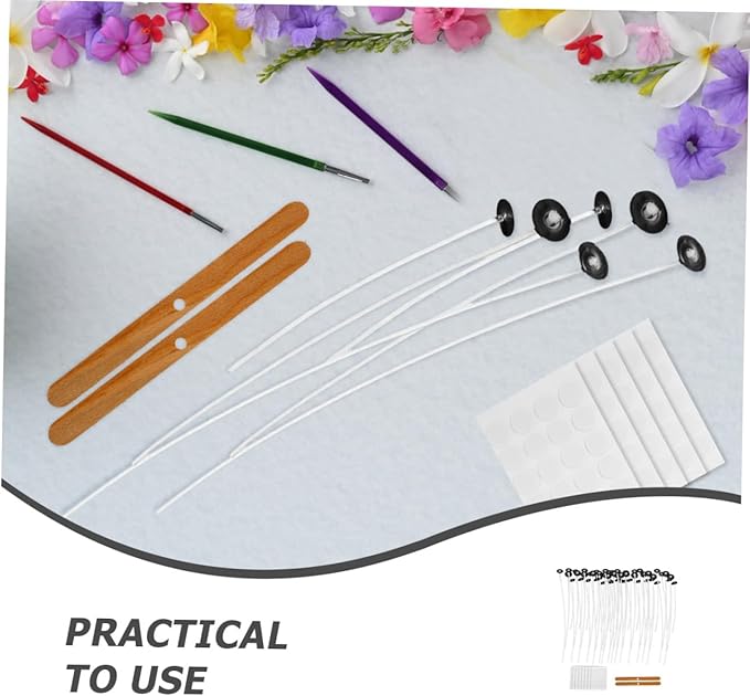 Angoily 1set Candle Making Kit Complete Wicks Stickers Holders for Crafting Unique Candles for Birthdays Parties Family Activities