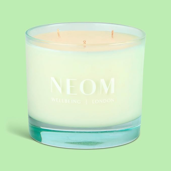 NEOM - Energy Burst Candle 420g I Hand Finished I 3 Wick | 100% Naturally derived Wax infuses Your Space with 100% Natural Refreshing fragrances I Spearmint, Rosemary & Eucalyptus
