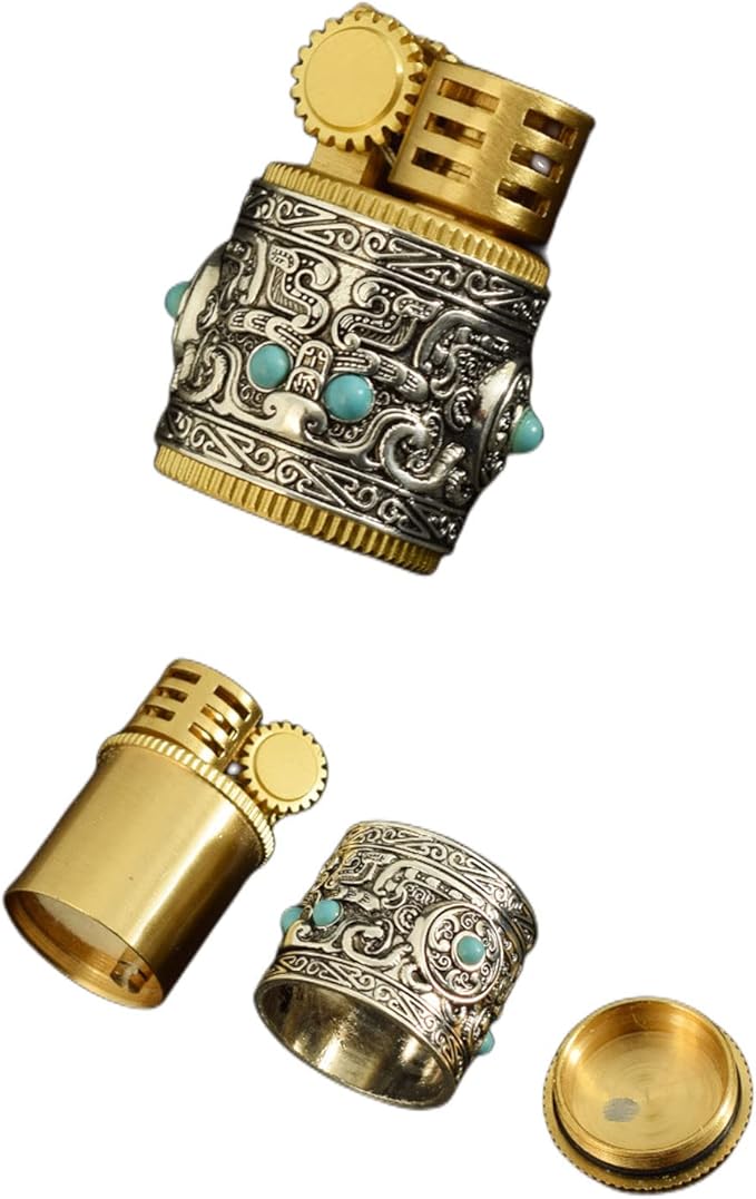 Vintage Candle Lighter, Cool Antique Refillable Kerosene Soft Flame Lighters for Candles, Unique Gift for Men