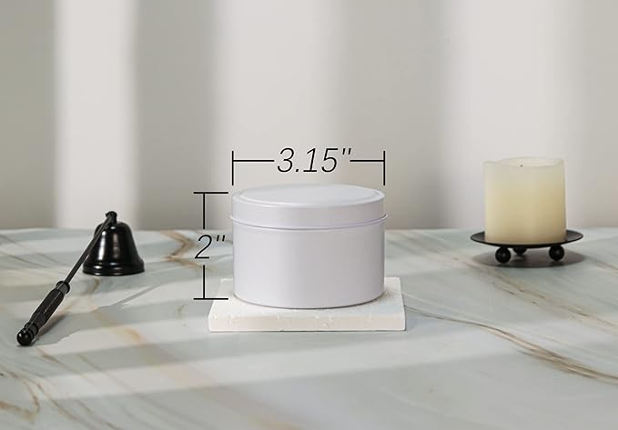 Aroparc Candle Tins 8oz, 24 Piece Bulk Containers for Candle Making Supplies Candle Jars with Lids - White