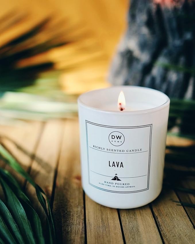 DW Home Lava Scented Candle for Home, 9 oz, Medium Single Wick Candle Jar, Up to 33H Burn Time, Luxury Scented Candle for Relaxation, Gifting, Home Décor
