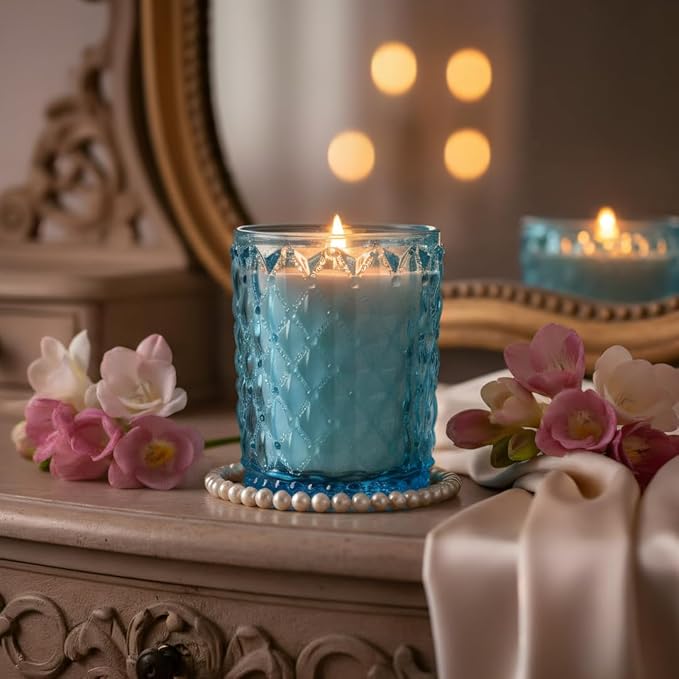 M&SENSE Jasmine Garland Scented Candle | 17.64OZ, 100-Hour Burn | Natural Non-Toxic Soy Wax | Long-Lasting for Mood Healing and Gifting |for Bathroom, Kitchen, Office