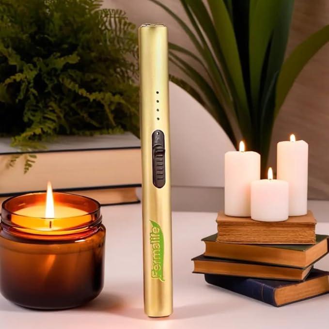 FERMALIFE - Electric Candle Lighter Arc, Rechargeable USB Flameless and Windproof for Camping, BBQ, Kitchen, RV, Hiking, Travel
