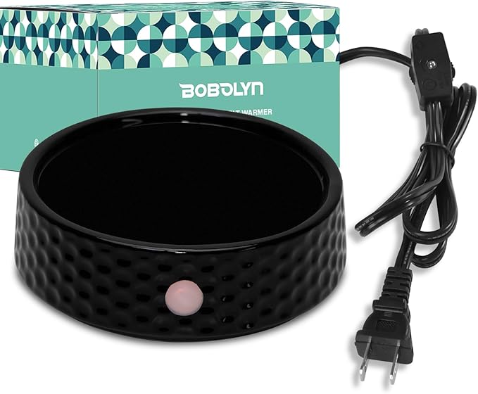 Electric Large Candle Warmer Plate - Ceramic Candle Wax Warmers for Jar Candles, Coffee Mug Warmer, Cup Warmers for Home Office, Aromatherapy Fragrance and Heating Beverage (Black Honeycomb)