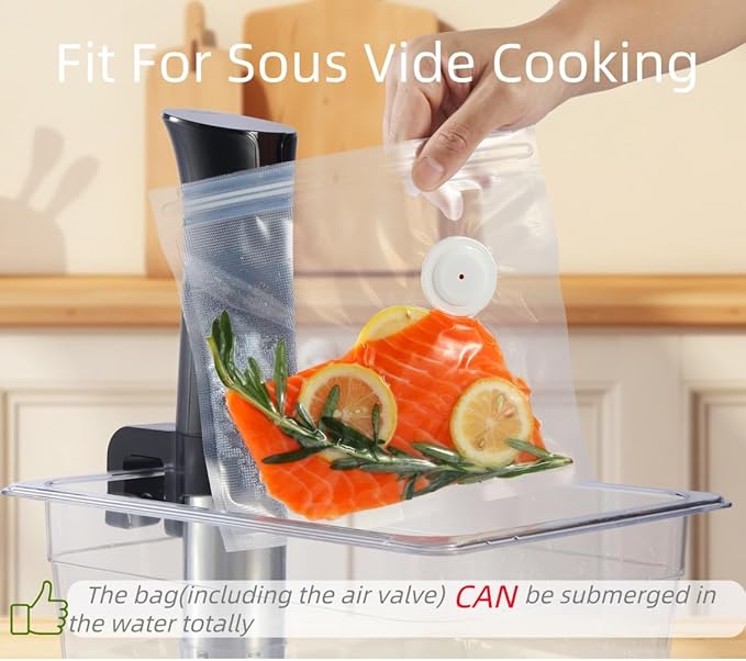 30 Upgraded Reusable Vacuum Seal Bags For Food + 2 Clips, 20p 8"X8" + 10p 10"X11", BPA Free, 5X Longer Fresh, for Sous Vide, Freezer, Microwave, Odor-Resistant, Leak-Proof | More Reusable, Easier To Clean, vacuum-retentive