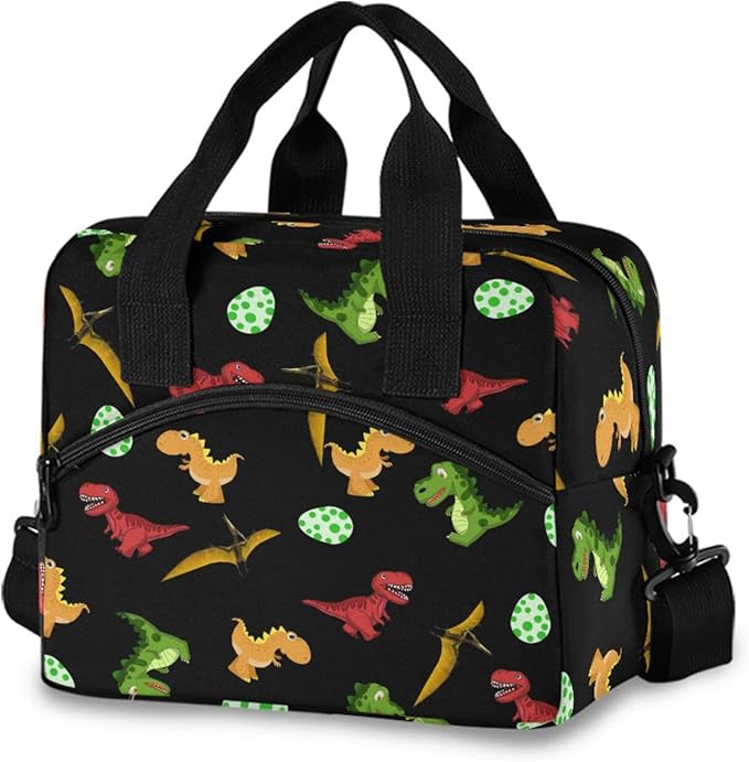 CBBYY Dinosaurs Lunch Bags for Women Men,Reusable Insulated Lunch Box, Adjustable Shoulder Straps Tote Lunch Bag for Work Picnic School