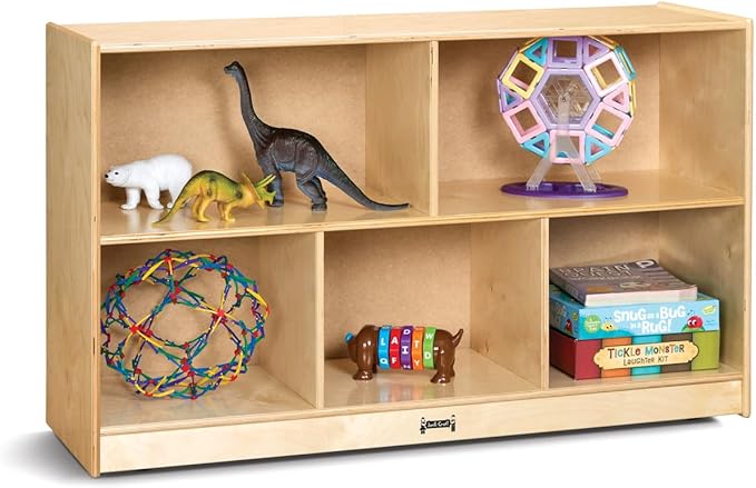 Jonti-Craft Low Single Mobile Storage Unit Shelves, 29.5 x 48 x 15 in,Yellow