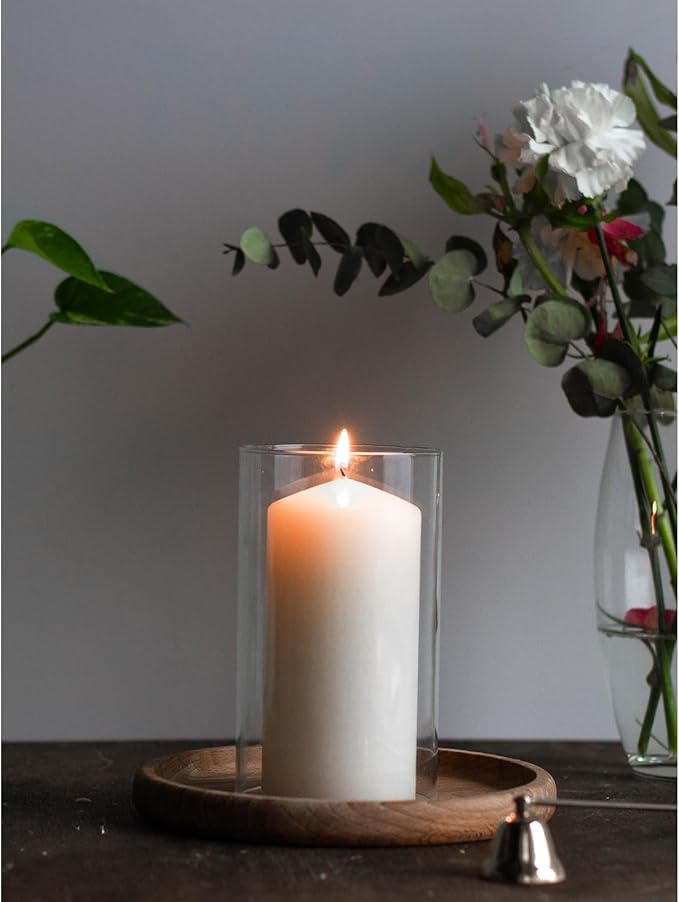 CANDWAX 3x6 inch White Pillar Candle Set of 3 - Unscented Large Pillars - Perfect for Any Occasion - Long Burning White Candles