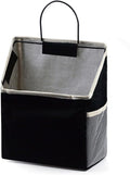 Fantasyon Wall Hanging Storage Bag, Waterproof Over The Door Closet Organizer Hanging Pocket Linen Cotton Organizer Box Containers for Bedroom, Bathroom (Black)