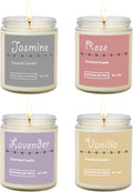 Scented Candle Gift Set, 4 Pack 25oz Soy Wax Candles, 200 Hour Burn Time, Long Lasting Aromatherapy Candles for Home Fragrance, Ideal Gift for Women and Men – Lavender, Jasmine, Rose, Vanilla