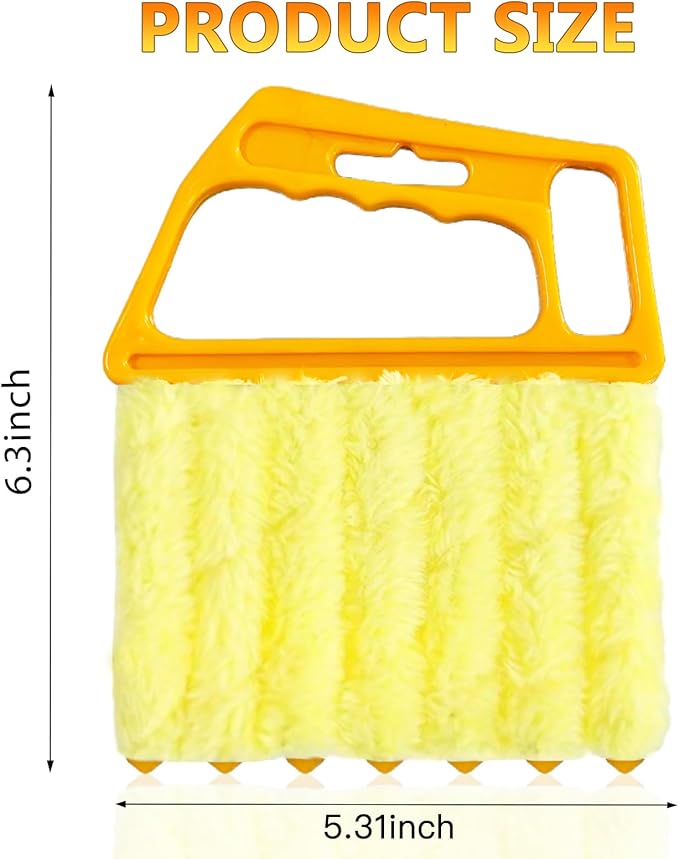 AOCEAN 2 Pcs Blind Cleaner Duster Tool, 7-Finger Dusting Cleaner Tool for Window & Air Vent, Washable Handheld Microfiber Duster Brush for Blinds Dust Dirt