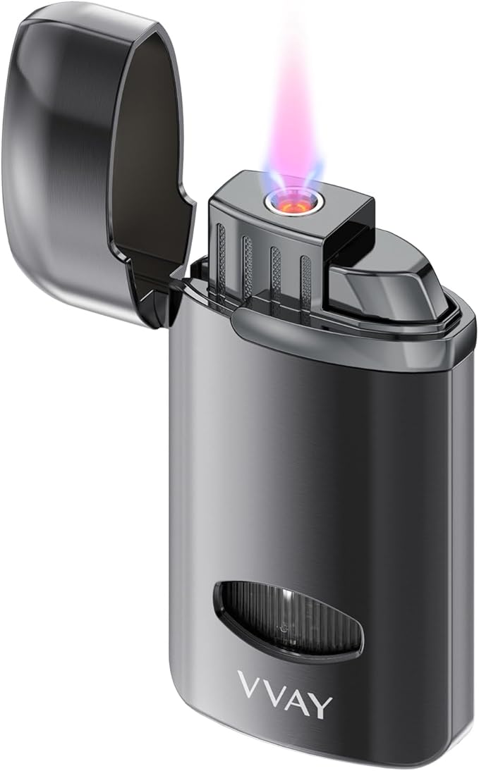 VVAY Windproof Jet Flame Lighter - Gas Refillable (Gas Not Included)