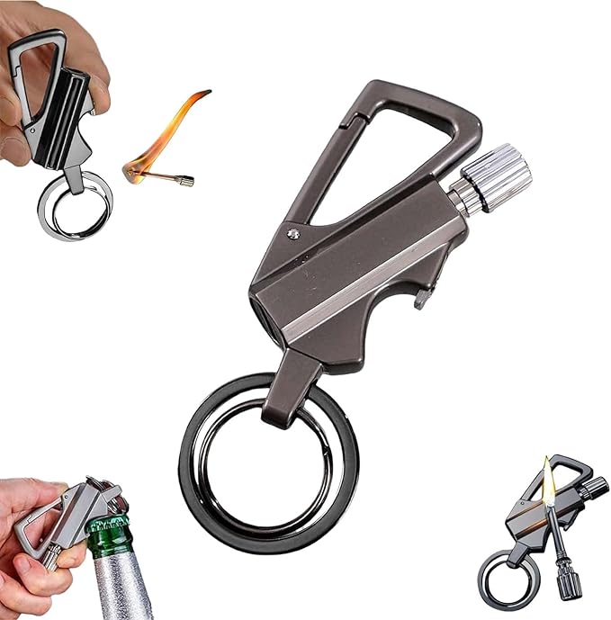 Permanent Match Infinity Lighter, Keychain Lighter with Multitool Keychain Bottle Opener