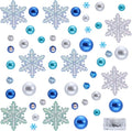 SUNNYCLUE 10000+Pcs Christmas Vase Fillers Candle Fillers Snowflake Vase Filler Winter Snowman Blue Polymer Clay Beads Floating Pearl Beads for Vases Home Table Centerpieces Holiday Party Decor