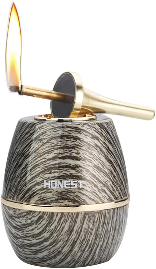 Permanent Match, Ten Thousand Match Lighter, Forever Fire Starter - Matchstick Kerosene Refillable Electronic Lighter, Great Gift for Father, Husband, Boyfriend - No Oil (Wood Grain)